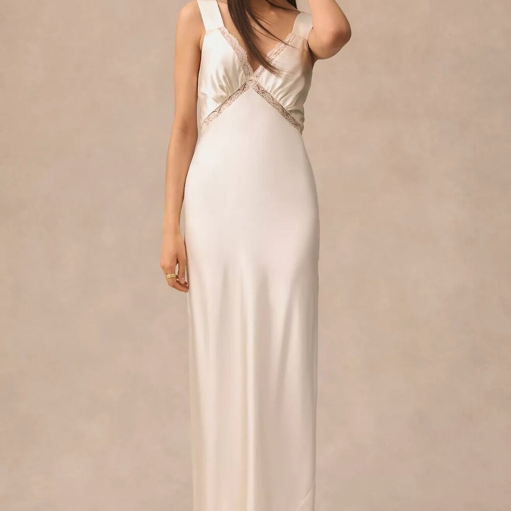 NWT Reformation Ivory Chania Silk Slip Dress